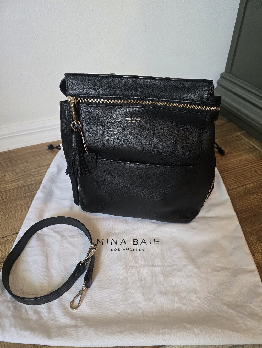 Mina Baie Los Angeles Harper Mini Backpack In Genuine Leather